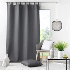 LINEA ESSENTIEL - TENDA CON PASSANTI IN POLIESTERE UNITO 140X260CM GRIGIO SCURO: vendita online LINEA ESSENTIEL - TENDA CON PASSANTI IN POLIESTERE UNITO 140X260CM GRIGIO SCURO in offerta