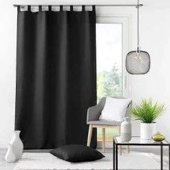 LINEA ESSENTIEL - TENDA CON PASSANTI IN POLIESTERE UNITO 140X260CM NERO: vendita online LINEA ESSENTIEL - TENDA CON PASSANTI IN POLIESTERE UNITO 140X260CM NERO in offerta