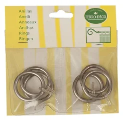 LINEA FERRO DECO - SET 6 ANELLI PER TENDA IN METALLO MOD. GANCIO COLORE CROMO SATINATO : vendita online LINEA FERRO DECO - SET 6 ANELLI PER TENDA IN METALLO MOD. GANCIO COLORE CROMO SATINATO in offerta