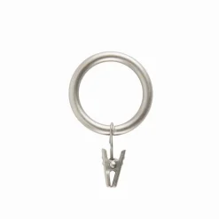 LINEA FERRO DECO - SET 8 ANELLI PER TENDA IN METALLO PINZA CROMO SATINATO : vendita online LINEA FERRO DECO - SET 8 ANELLI PER TENDA IN METALLO PINZA CROMO SATINATO in offerta