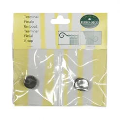 LINEA FERRO DECO - SET 2 FINALI PER TENDA MOD. TAPPO COLORE NERO : vendita online LINEA FERRO DECO - SET 2 FINALI PER TENDA MOD. TAPPO COLORE NERO in offerta