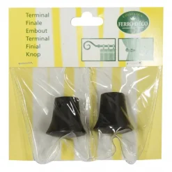 LINEA FERRO DECO - SET 2 FINALI PER TENDA MOD. CONICO COLORE NERO: vendita online LINEA FERRO DECO - SET 2 FINALI PER TENDA MOD. CONICO COLORE NERO in offerta