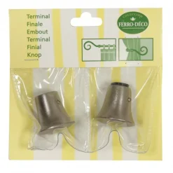 LINEA FERRO DECO - SET 2 FINALI PER TENDA MOD. CONICO COLORE CROMO SATINATO : vendita online LINEA FERRO DECO - SET 2 FINALI PER TENDA MOD. CONICO COLORE CROMO SATINATO in offerta