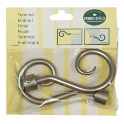 LINEA FERRO DECO - SET 2 FINALI PER TENDA MOD. UNCINO COLORE CROMO SATINATO : vendita online LINEA FERRO DECO - SET 2 FINALI PER TENDA MOD. UNCINO COLORE CROMO SATINATO in offerta