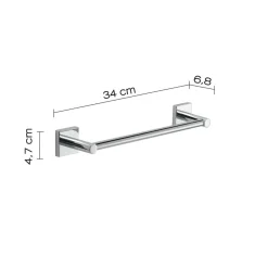 LINEA FUJI - PORTA SALVIETTE CROMATO ACCIAIO INOX ADATTABILE 34X6,8X4,7CM