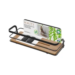 LINEA HAITI - MENSOLA RETTANGOLARE PER DOCCIA NERO E NATURALE