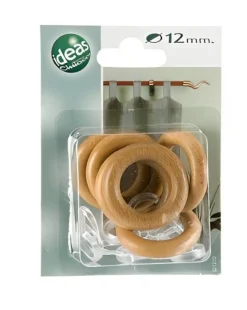 LINEA IDEAS 12 - SET 6 ANELLI PER TENDA IN LEGNO COLORE FAGGIO : vendita online LINEA IDEAS 12 - SET 6 ANELLI PER TENDA IN LEGNO COLORE FAGGIO in offerta
