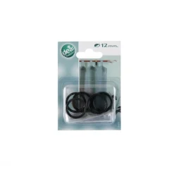 LINEA IDEAS 12 - SET 6 ANELLI PER TENDA IN METALLO MOD. PIATTO COLORE NERO : vendita online LINEA IDEAS 12 - SET 6 ANELLI PER TENDA IN METALLO MOD. PIATTO COLORE NERO in offerta