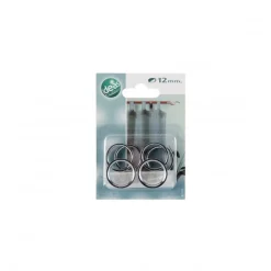 LINEA IDEAS 12 - SET 6 ANELLI PER TENDA IN METALLO MOD. PIATTO COLORE CROMATO: vendita online LINEA IDEAS 12 - SET 6 ANELLI PER TENDA IN METALLO MOD. PIATTO COLORE CROMATO in offerta