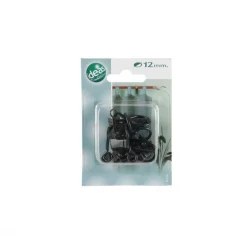 LINEA IDEAS 12 - SET 6 ANELLI PER TENDA IN METALLO MOD. PINZA COLORE NERO : vendita online LINEA IDEAS 12 - SET 6 ANELLI PER TENDA IN METALLO MOD. PINZA COLORE NERO in offerta