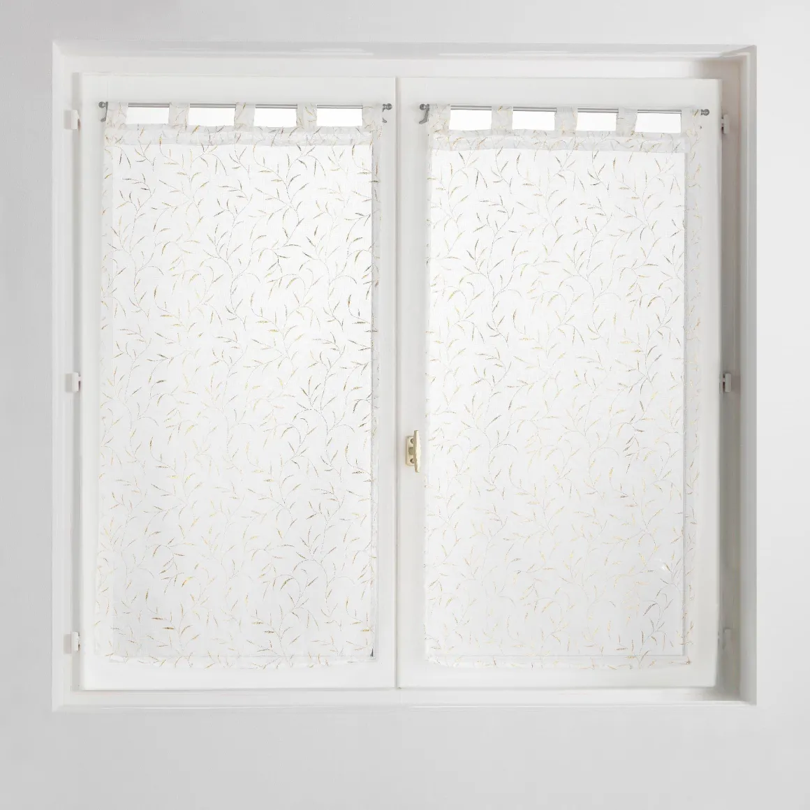 LINEA MAISSA - TENDA DRITTA CON PASSANTI 60X120 BIANCA CON DECORO : vendita online LINEA MAISSA - TENDA DRITTA CON PASSANTI 60X120 BIANCA CON DECORO in offerta