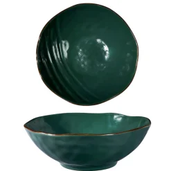 LINEA MEDITERRANEO - INSALATIERA VERDE SCURO IN GRES DIAM 27CM H11CM