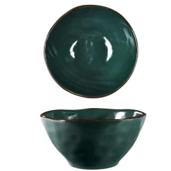 LINEA MEDITERRANEO - INSALATIERA IN GRES VERDE SCURO DIAM 17CM H8CM