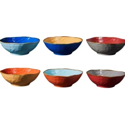LINEA MEDITERRANEO - INSALATIERA GRANDE IN GRES DIAM 27CM H 11CM ASS.
