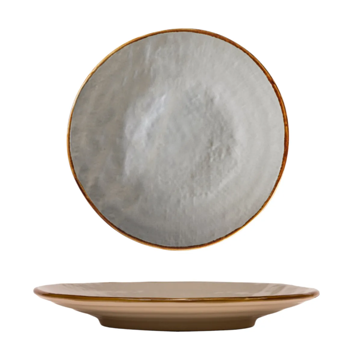 LINEA MEDITERRANEO - PIATTO DESSERT GRIGIO FANGO IN GRES DIAM 20CM H 3CM