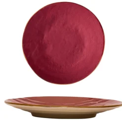 LINEA MEDITERRANEO - PIATTO DESSERT ROSSO CILIEGIA IN GRES D.20CM H 3CM
