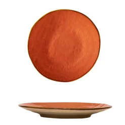 LINEA MEDITERRANEO - PIATTO DESSERT ARANCIONE JAFFA IN GRES D.20CM H 3CM
