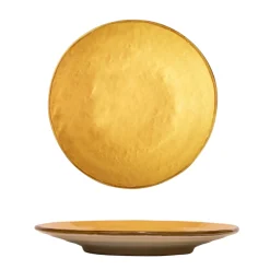 LINEA MEDITERRANEO - PIATTO DESSERT GIALLO IN GRES DIAM 20CM H 3CM
