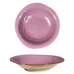 LINEA MEDITERRANEO - PIATTO FONDO ROSA IN GRES DIAM 24CM H 6CM
