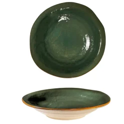 LINEA MEDITERRANEO - PIATTO FONDO VERDE SCURO IN GRES DIAM 24CM H 6CM