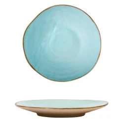 LINEA MEDITERRANEO - PIATTO PIANO TURCHESE IN GRES DIAM 28CM H 4CM