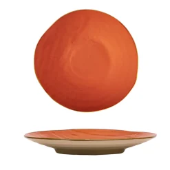LINEA MEDITERRANEO - PIATTO PIANO ARANCIONE JAFFA IN GRES D. 28CM H 4CM