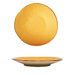 LINEA MEDITERRANEO - PIATTO PIANO GIALLO IN GRES DIAM. 28CM H 4CM
