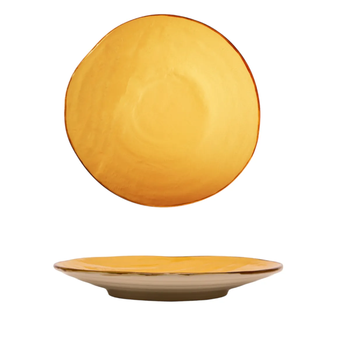 LINEA MEDITERRANEO - PIATTO PIANO GIALLO IN GRES DIAM. 28CM H 4CM