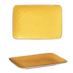 LINEA MEDITERRANEO - PIATTO RETTANGOLARE GRES GIALLO 27X19CM
