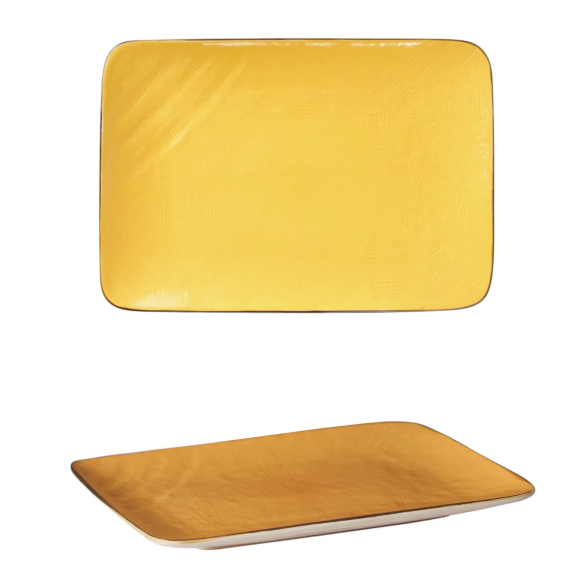 LINEA MEDITERRANEO - PIATTO RETTANGOLARE GRES GIALLO 27X19CM