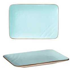 LINEA MEDITERRANEO - PIATTO RETTANGOLARE GRES TURCHESE 27X19CM
