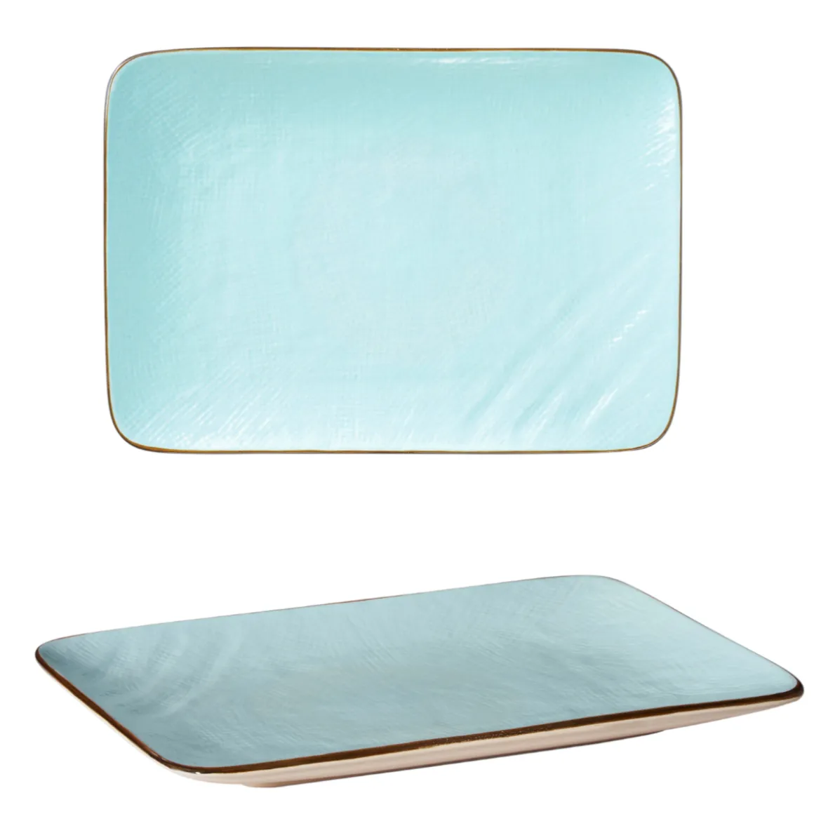LINEA MEDITERRANEO - PIATTO RETTANGOLARE GRES TURCHESE 27X19CM