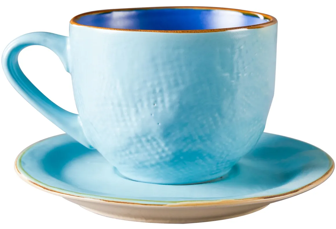 LINEA MEDITERRANEO - TAZZA CON PIATTINO IN GRES 125ML ASSORTITO