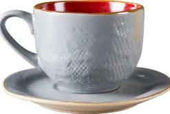 LINEA MEDITERRANEO - TAZZA CON PIATTINO IN GRES 125ML ASSORTITO