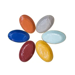 LINEA MEDITERRANEO - VASSOIO OVALE PICCOLO IN GRES 28X17X3CM ASSORTITO