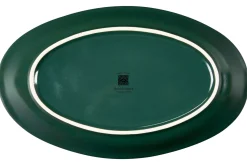 LINEA MEDITERRANEO - VASSOIO OVALE IN GRES VERDE SCURO 28X17X3CM