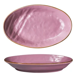 LINEA MEDITERRANEO - VASSOIO OVALE IN GRES ROSA 28X17CM H 3CM