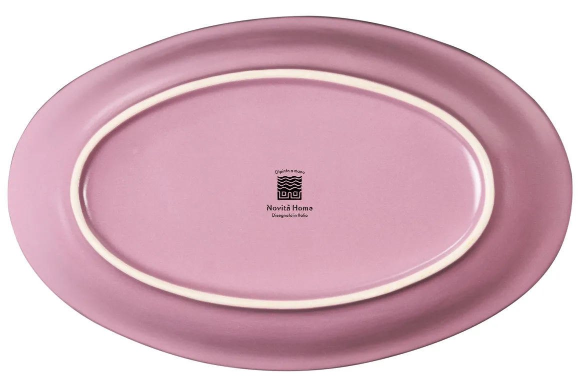 LINEA MEDITERRANEO - VASSOIO OVALE IN GRES ROSA 28X17CM H 3CM