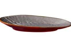 LINEA MEDITERRANEO - VASSOIO OVALE IN GRES 36X21CM H 5CM ASSORTITO