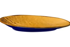 LINEA MEDITERRANEO - VASSOIO OVALE IN GRES 36X21CM H 5CM ASSORTITO