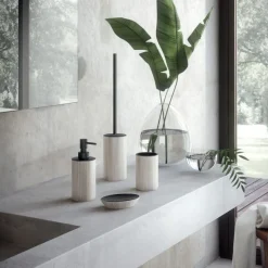 LINEA NAOMI - BICCHIERE PORTASPAZZOLINI STRIATO GRIGIO