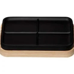 LINEA NATUREO - PORTA SAPONE NERO E NATURALE