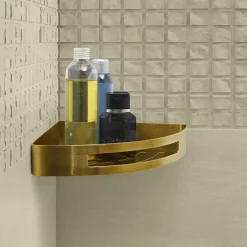 LINEA NERVA - MENSOLA PORTAOGGETTI ANGOLARE ORO MATT