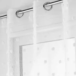 LINEA POMPINOU - TENDA CON OCCHIELLI 140X280CM BIANCO CON POMPONS: vendita online LINEA POMPINOU - TENDA CON OCCHIELLI 140X280CM BIANCO CON POMPONS in offerta