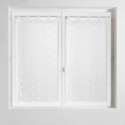 LINEA POMPINOU - TENDA DRITTA CON PASSANTI 60X120 BIANCA CON POMPONS: vendita online LINEA POMPINOU - TENDA DRITTA CON PASSANTI 60X120 BIANCA CON POMPONS in offerta