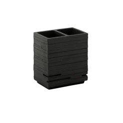 LINEA QUADROTTO - BICCHIERE PORTASPAZZOLINI NERO