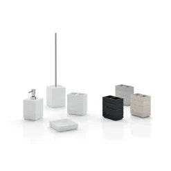 LINEA QUADROTTO - BICCHIERE PORTASPAZZOLINI NERO