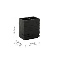 LINEA QUADROTTO - BICCHIERE PORTASPAZZOLINI NERO