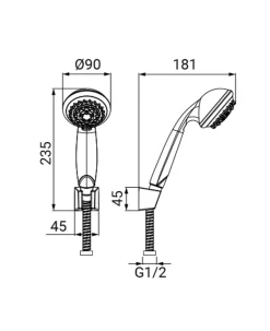LINEA ROBY - KIT DUPLEX 4 GETTI CROMO