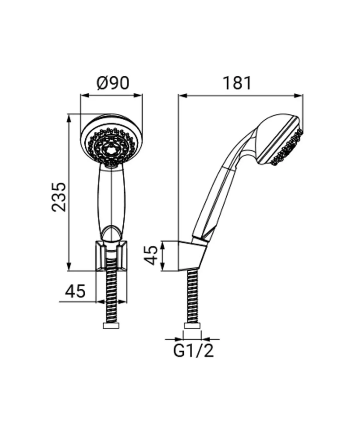 LINEA ROBY - KIT DUPLEX 4 GETTI CROMO